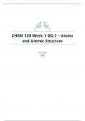 CHEM 120 Week 1 DQ 2 – Atoms and Atomic Structure.