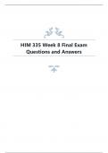 HIM 335 Week 8 Final Exam Questions and Answers.