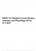 BIOD 152 (Human Anatomy and Physiology) Module 4 Exam Questions With Answers | 2023/2024 (GRADED)