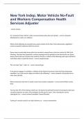 New York Indep. Motor Vehicle No-Fault and Workers Compensation Health Services Adjuster  exam 2023