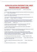 ALPHA PHI ALPHA FRATERNITY INC&comma; IMDP  PROCESS WEEK 1 EXAM Q&A RATED A GUIDE&period;