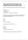 RMA CERTIFICATION PREP AAH WEBSITE PRACTICE QUESTIONS&vert;UPDATED&VERIFIED&vert;100&percnt; SOLVED&vert;GUARANTEED SUCCESS