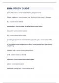 RMA STUDY GUIDE&vert;UPDATED&VERIFIED&vert;100&percnt; SOLVED&vert;GUARANTEED SUCCESS
