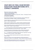 CSUF ISDS 351 FINAL EXAM REVIEW QUESTIONS FROM MIDTERMS WITH CORRECT ANSWERS