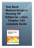 Test Bank Medical-Surgical Nursing 7th Edition by Linton Chapter 1-63 complete Guide&period;pdf