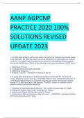 AANP AGPCNP  PRACTICE 2020 100%  SOLUTIONS REVISED  UPDATE 2023
