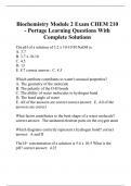 Biochemistry Module 2 Exam CHEM 210 - Portage Learning Questions With Complete Solutions