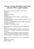 Portage Learning Microbiology Final Exam Questions With Complete Solutions