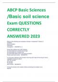 ABCP Basic Sciences /Basic soil science  Exam QUESTIONS  CORRECTLY  ANSWERED 2023