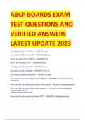 ABCP BOARDS EXAM  TEST QUESTIONS AND  VERIFIED ANSWERS  LATEST UPDATE 2023