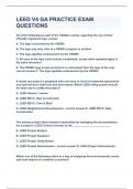 LEED V4 GA PRACTICE EXAM QUESTIONS&vert;UPDATED&VERIFIED&vert;100&percnt; SOLVED&vert;GUARANTEED SUCCESS