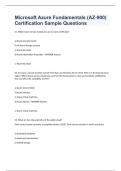 Microsoft Azure Fundamentals &lpar;AZ-900&rpar; Certification Sample Questions