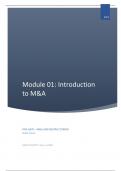 FINC 6670 - MODULE 01: INTRODUCTION TO M&A NOTES