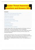 Insider Threat Awareness Questions and Answers 2023