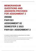 PAR1501 ASSIGNMENT 2 2023 SECOND SEMESTER