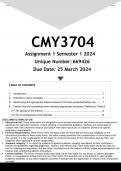 CMY3704 Assignment 1 (ANSWERS) Semester 1 2024 - DISTINCTION GUARANTEED