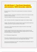 CD 420 Exam 1&comma; Top Exam Questions and answers&comma; 100&percnt; Accurate&comma; rated A&plus;