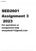 SED2601 Assignment 3 2023 Unique Number: Due Date: 27 July 2023 PREVIEW onlystudents Stuvia.com - The Marketplace to Buy and Sell your Study Material Disclaimer Extreme care has been used to create this document, however the contents are provided “as is” 