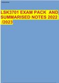LSK3701 EXAM PACK AND SUMMARISED NOTES 2022 /2023