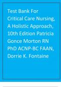A Complete Test Bank For Critical Care Nursing, A Holistic Approach, 10th Edition Patricia Gonce 