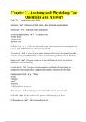 Chapter 2 - Anatomy and Physiology Test Questions And Answers