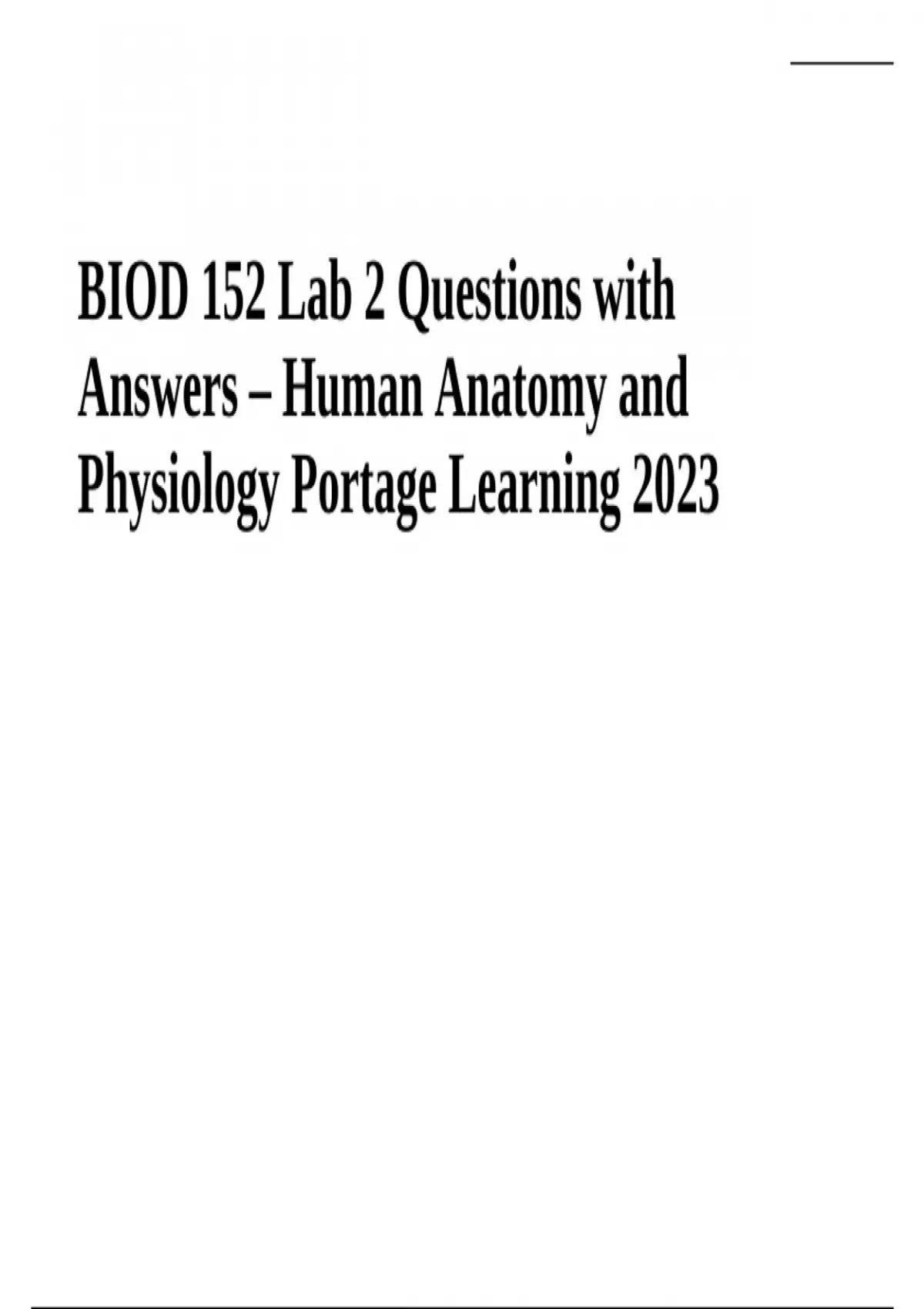 OD 152 Lab 2 Exam Questions with Answers (Human Anatomy and Physiology ...