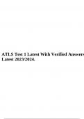 ATLS Test 1 Latest With Verified Answers 2023/2024.