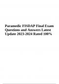 Paramedic FISDAP Final Exam Questions and Answers - Latest Update 2023/2024 (GRADED)