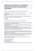 Abstinence&comma; Safe Sex&comma; and Making  Informed Decisions Introduction 2023&sol;2024