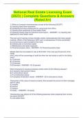 National Real Estate Licensing Exam &lpar;2023&rpar; &vert; Complete Questions & Answers &lpar;Rated A&plus;&rpar;