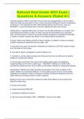 National Real Estate 2023 Exam &vert; Questions & Answers &lpar;Rated A&plus;&rpar;