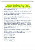 National Real Estate Exam Prep&period; &vert; Questions & Answers &lpar;100&percnt; Correct&rpar;