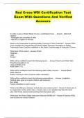 Red Cross WSI Certification Test Exam With Questions And Verified Answers