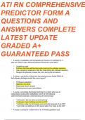 ATI RN COMPREHENSIVE PREDICTOR FORM A&comma;B &comma;C EXAM BUNDLE &lpar;180 Q&A&rpar;&lpar;2023-2024&rpar;&lpar;Already graded A