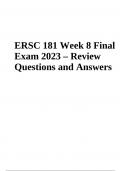 APUS ERSC 181 Week 8 Final Exam Questions and Answers | Latests Update (VERIFIED) 