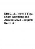 ERSC 181 Final Exam Questions and Answers 2023/2024 (VERIFIED)
