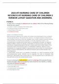  2023-ATI NURSING CARE OF CHILDREN N212/N212 ATI NURSING CARE OF CHILDREN 2 VERSION LATEST QUESTION AND ANSWERS.  