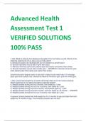 Advanced Health  Assessment Test 1 VERIFIED SOLUTIONS  100&percnt; PASS