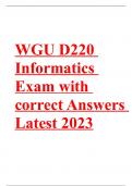 WGU D220 Informatics Exam with correct Answers Latest 2023