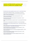 IAHSS SUPERVISOR questions and answers verified package with comlpete packs 2023&period;