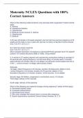 Maternity NCLEX Questions with 100&percnt; Correct Answers 