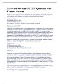 Maternal Newborn NCLEX Questions with Correct Answers 