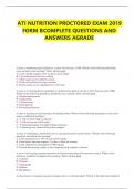 ATI NUTRITION PROCTORED EXAM 2019 FORM B COMPLETE QUESTIONS AND ANSWERS AGRADE