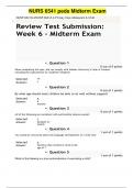 NURS 6541 peds Midterm Exam 2022 (Exam solutions, with updated versions resources for 2023 Exams)