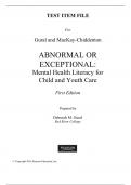 Abnormal or Exceptional Mental Health Literacy for Child and Youth Care Canadian 1st Edition by Gural - Test Bank