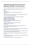 Maternal Newborn NCLEX Prep Exam Questions with 100&percnt; Correct Answers 