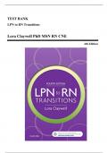 Test Bank - LPN to RN Transitions, 4th Edition (Claywell, 2018), Chapter 1-18 | All Chapters