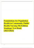 Foundations for Population Health in Community Public Health Nursing 5th Edition Stanhope Test Bank (2023/2024)