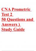 CNA Prometric Test 2 50 Questions and Answers )- Study Guide