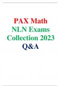 PAX Math NLN Exams collection 2023, Questions & Answers From the Actual Exam